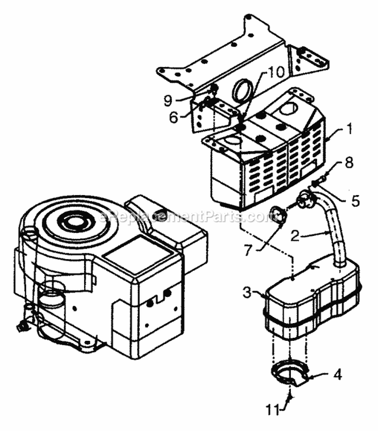 Engine Accessories (Single Cylinder) Diagram and Parts List for 13A4662F129 2001 Yard Machines Lawn Tractor